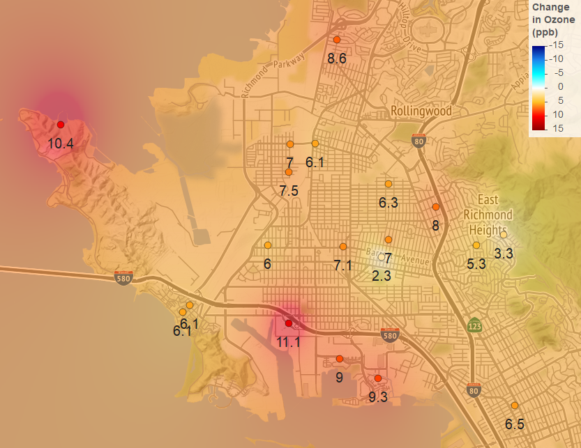 Image of map showing ozone