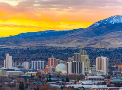 Image of a sunset in Nevada, Reno