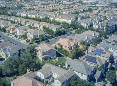 Image of a neighborhood with rooftop solar